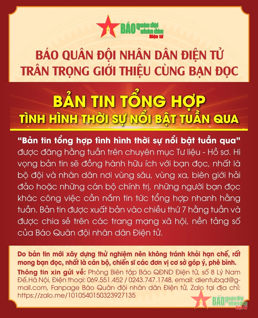Bản tin tổng hợp tình hình thời sự nổi bật tuần 3 tháng 10-2022
